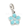 Rack Plating Alloy Enamel Flower European Dangle Charms FIND-B034-55P-2