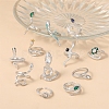 12Pcs Alloy Rhinestone Cuff Rings PW-WGFF40C-01-3