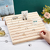 10 Rows Rectangle Wood Slant Back Finger Ring Display Stands RDIS-WH0009-012-3