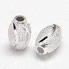 Fancy Cut Textured 925 Sterling Silver Oval Beads STER-F012-20B-1