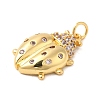 Brass Pave Cubic Zirconia  Pendants X-KK-Z028-04G-2
