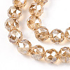 Electroplate Transparent Glass Beads Strands X-EGLA-N002-34C-C07-3