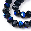 Electroplate Opaque Solid Color Glass Beads Strands X1-EGLA-A034-P6mm-L22-3