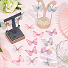 180Pcs 9 Style Two Tone Polyester Fabric Wings Crafts Decoration FIND-SC0004-17-4