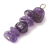 Gradient Color Natural Lavender Amethyst & Natural Blue Lace Agate Chip Beaded Pendants PALLOY-JF02795-03-4