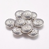 Tibetan Style Alloy Flat Round Carved Wheel Beads TIBEB-5720-AS-LF-1