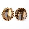 Alloy Cabochon & Rhinestone Settings and 40x30mm Oval Clear Glass Covers Sets DIY-X0115-AG-FF-2