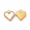 PVD Vacuum Plating 304 Stainless Steel Heart Charms STAS-A076-07G-2