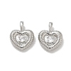 Brass Micro Pave Clear Cubic Zirconia Pendants CU-CBA6E4E-19P-A-1