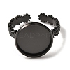 Flower 304 Stainless Steel Cuff Ring Components STAS-P454-05C-B-2