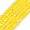 Electroplate Opaque Solid Color Glass Beads Strands EGLA-A044-P1mm-L04-1