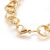 Ion Plating(IP) 304 Stainless Steel Rolo Chain Bracelets BJEW-P237-19G-2