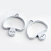 Rack Plating Alloy Open Back Bezel Pendants X-PALLOY-S047-35D-FF-1