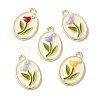 Rack Plating Alloy Enamel Pendants FIND-I039-033G-1