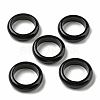 Natural Obsidian Plain Band Ring for Women RJEW-P044-01B-10-1
