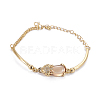 Golden Tone Brass Link Bracelets BJEW-L639-14A-1