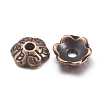 6-Petal Tibetan Style Alloy Flower Bead Caps TIBE-S220-R-01-NR-2