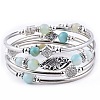 2Sets 2Pcs Bohemian Multi-Layered Natural Agate Wrap Bracelet Women's Jewelry MV3343-5-1