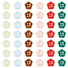 80Pcs 4-Hole Porcelain Buttons PORC-PJ0001-03-3