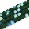 Frosted Transparent Glass Beads Strands GLAA-T032-T8mm-MBB22-1