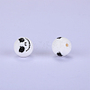 Printed Round with Ghost Pattern Silicone Focal Beads SI-JX0056A-129-1
