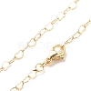 Brass Heart Link Chains Necklace for Women NJEW-P265-39G-1