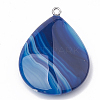 Dyed Natural Striped Agate/Banded Agate Pendants G-T099-13-3