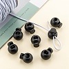 1-Hole Dyed Iron Spring Loaded Eco-Friendly Plastic Round Buckle Cord Toggle Lock Beans Stoppers for Sportwear Luggage Backpack Straps X-FIND-E004-60B-18mm-7