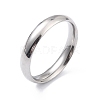 Ion Plating(IP) 304 Stainless Steel Simple Plain Band Finger Ring for Women RJEW-B036-07-3