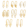 BENECREAT 8 Pairs 8 Styles Brass Micro Pave Clear Cubic Zirconia Earring Hooks ZIRC-BC0001-25-1