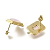 304 Stainless Steel Cubic Zirconia Stud Earring Findings STAS-B087-07C-G-2