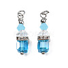 Faceted Transparent Glass Charms GLAA-Q026-08-4