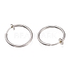 304 Stainless Steel Retractable Clip-on Hoop Earrings X-STAS-O135-01C-2