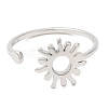 Non-Tarnish 304 Stainless Steel Sun Open Cuff Ring for Women RJEW-M149-05P-1