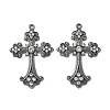 Alloy Rhinestone Cross Big Pendants ALRI-1475-B-RS-3