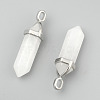 Natural White Jade Double Terminated Pointed Pendants G-F295-04H-4