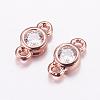 Brass Micro Pave Cubic Zirconia Links KK-F714-09-2