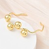 Wave Brass Cuff Bangles BJEW-C157-04G-3