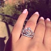 Fashionable Alloy Rhinestone Finger Rings FS-WG5016E-02-3
