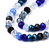 Electroplate Glass Beads Strands X-EGLA-N002-12B-3