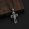 Triple Layered Cross 304 Stainless Steel Pendant Necklaces for Men FS-WGC3E83-02-1