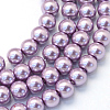 Baking Paint Pearlized Glass Pearl Round Bead Strands X-HY-Q003-4mm-44-1