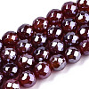 Electroplate Natural Agate Beads Strands G-T131-54I-1