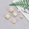 Faceted Unfinished Wood Beads WOOD-CJ0001-07-7