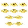 10Pcs Round Brass Magnetic Clasps with Loops KK-FS0001-34G-1