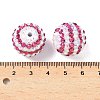 Striped Resin Rhinestone Beads OACR-A037-01C-3
