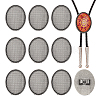 12Pcs Zinc Alloy Bolo Tie Slides Clasp Cabochon Settings FIND-NB0007-03AS-1