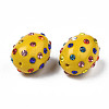 Polymer Clay Rhinestone Beads RB-T017-32H-3