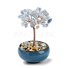 Natural Aquamarine Chips Tree Decorations DJEW-M012-02B-1
