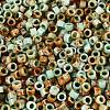 Opaque Picasso Cylinder Glass Beads SEED-Q039-06A-21-3